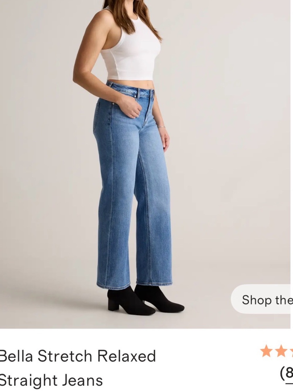 Quince Bella relaxed straight leg jeans, medium blue, size 29 - Picture 5 of 5